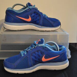 Nike Women Dual Fusion ST3 657498-400 Blue Neon Peach Running Shoes Size 8